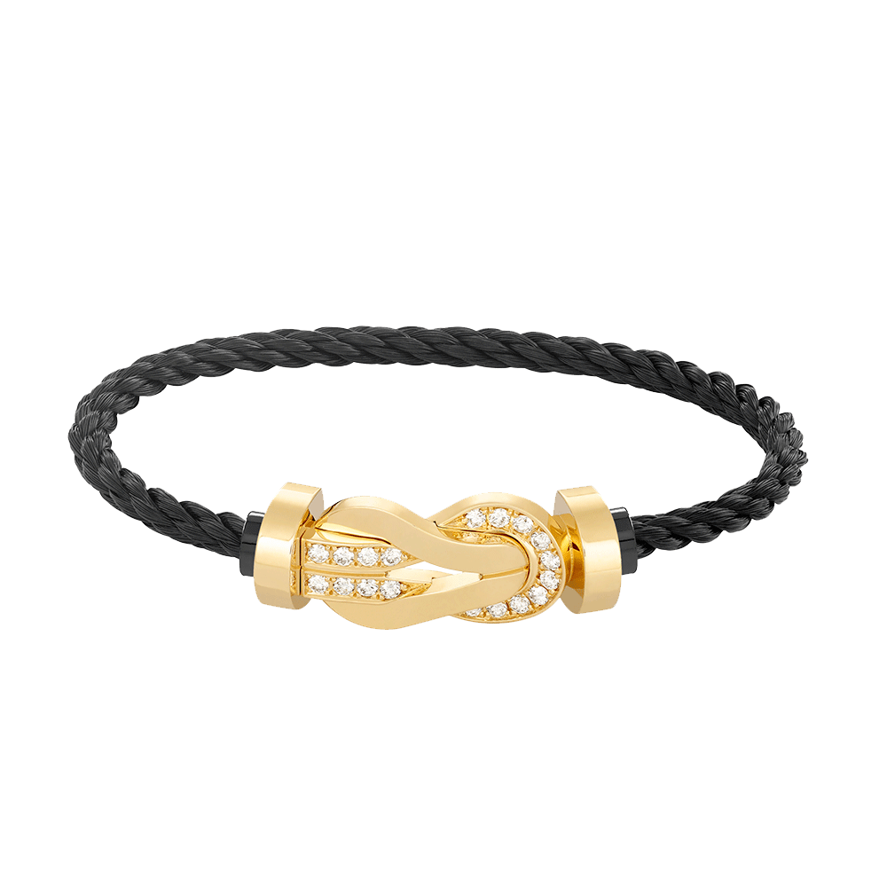 [Noble Jewelry]CHANCE LARGE 8 FIGURE BUCKLE HALF DIAMOND BRACELET GOLD