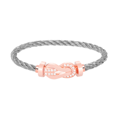 [Noble Jewelry]CHANCE LARGE 8 FIGURE BUCKLE HALF DIAMOND BRACELET ROSE GOLD