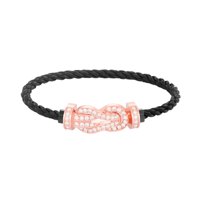 [Noble Jewelry]CHANCE LARGE 8 FIGURE BUCKLE FULL DIAMOND BRACELET ROSE GOLD