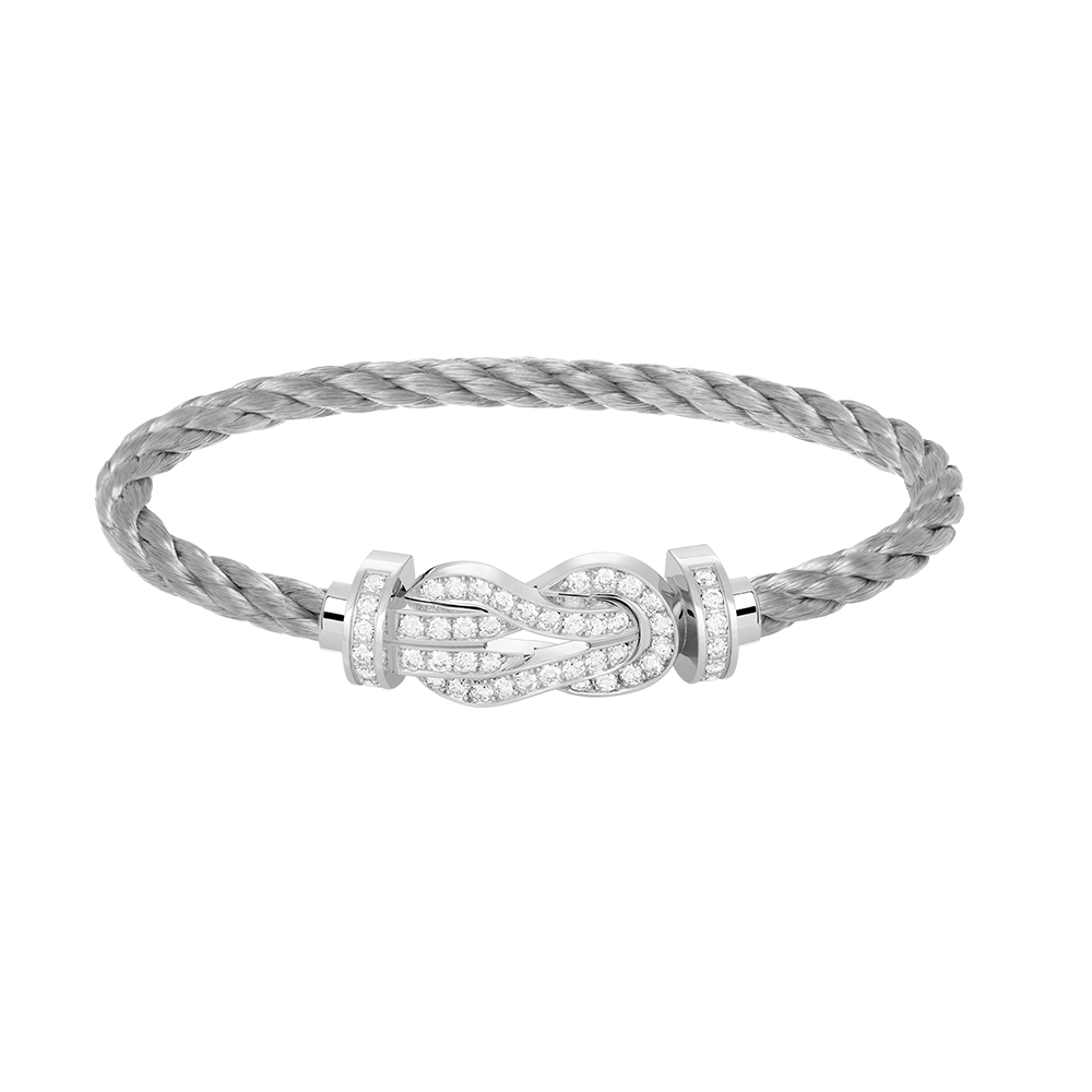 [Noble Jewelry]CHANCE LARGE 8 FIGURE BUCKLE FULL DIAMOND BRACELET SILVER