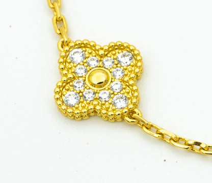 [Noble Jewelry]CLOVER BRACELET 5 MOTIFS GOLD DIAMOND