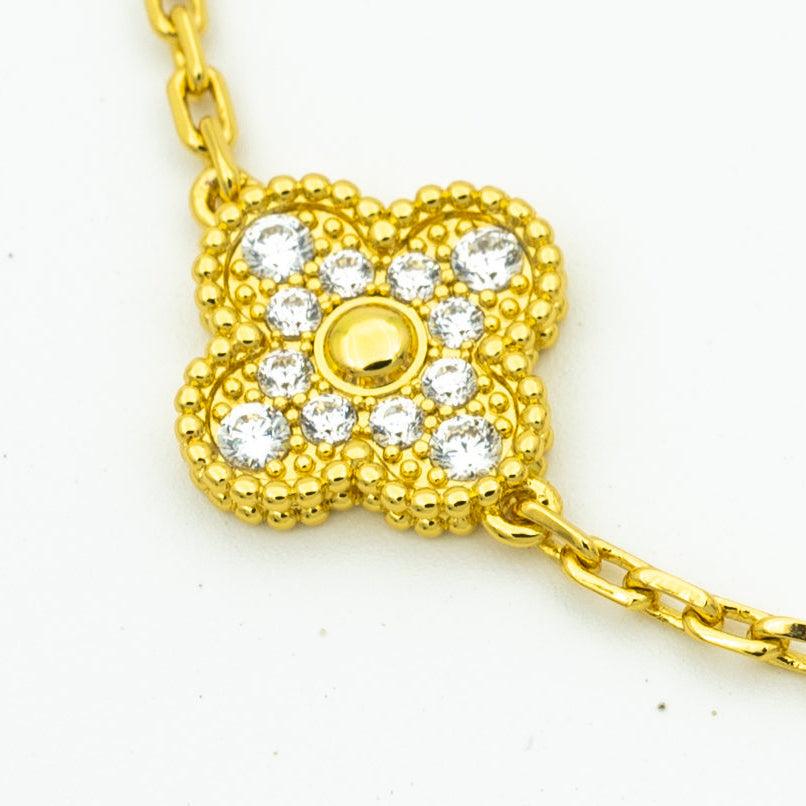 [Noble Jewelry]CLOVER BRACELET 5 MOTIFS GOLD DIAMOND