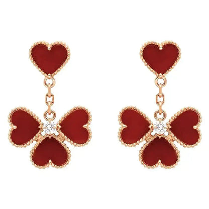 [Noble Jewelry]SWEET CLOVER CARNELIAN EARRINGS