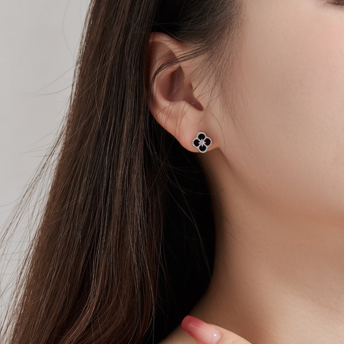 [Noble Jewelry]Four-Leaf Clover Flower Shape Exquisite Earrings