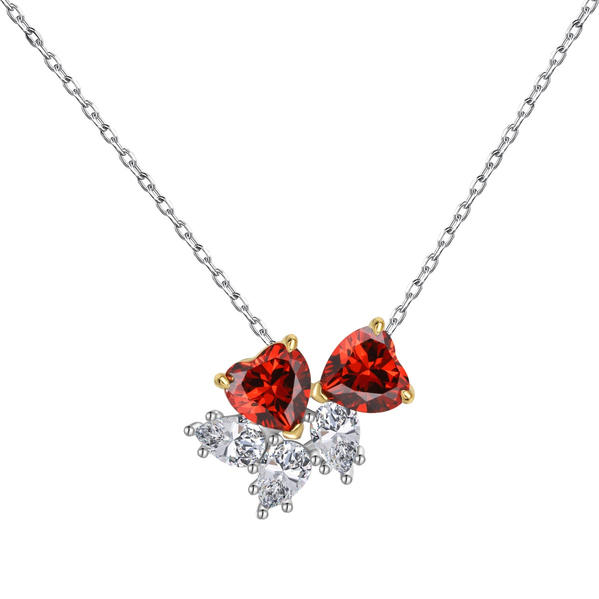 [Noble Jewelry]Dainty Red Heart Necklace