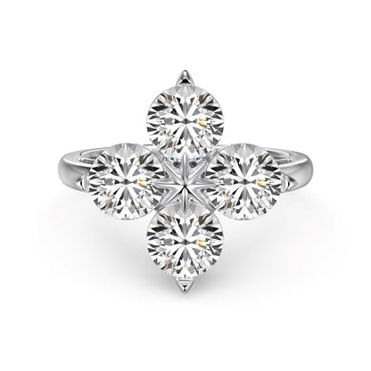 [Noble Jewelry]Four-Leaf Clover Eight-Pointed Star Ring