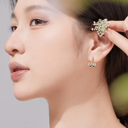 [Noble Jewelry]Exquisite Earrings With Heart-Shaped Bow Design