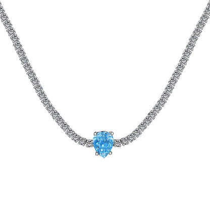 [Noble Jewelry]1.0 carat Unique Pear Cut Tennis Necklace