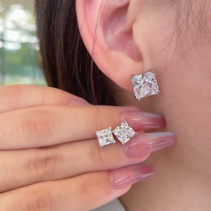 [Noble Jewelry]Delicate Square Shape Earrings