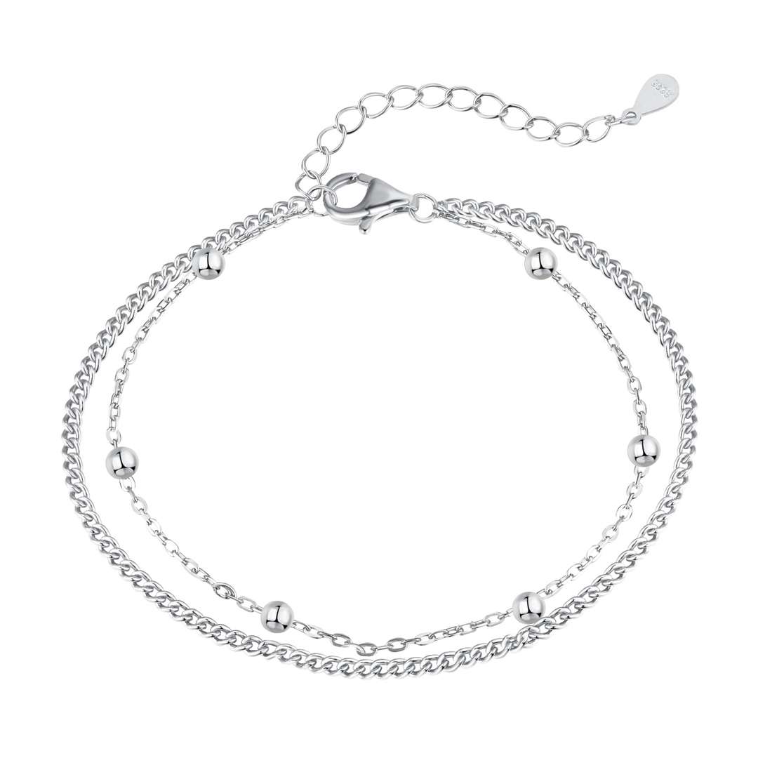 [Noble Jewelry]Delicate Bead Double Layer Bracelet