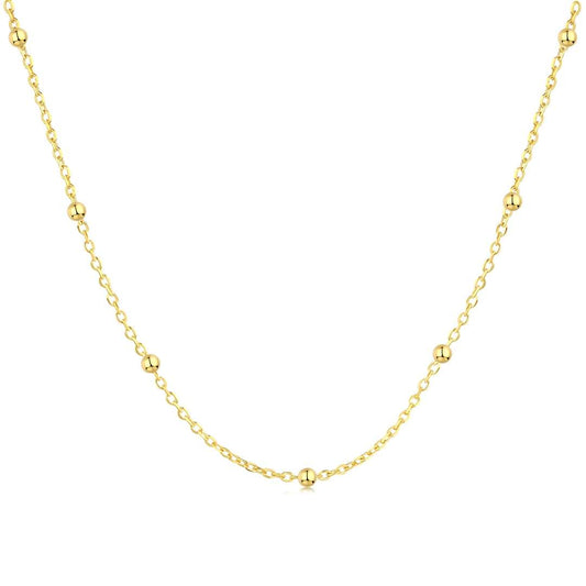 [Noble Jewelry]Small Bead Clavicle Chain Simple Necklace