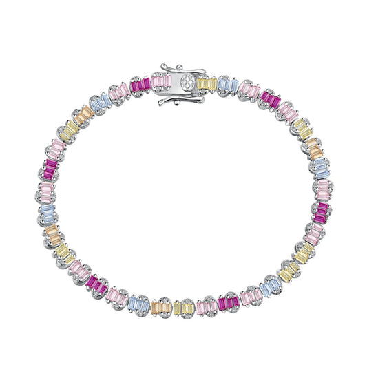 [Noble Jewelry]Delicate Colorful Emerald Cut Party Bracelet