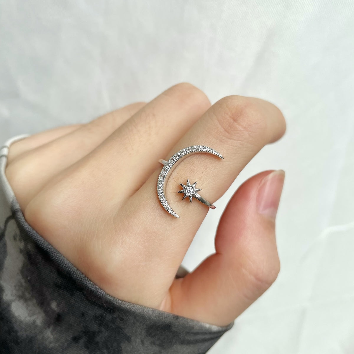 [Noble Jewelry]Eternity Moon & Star Ring