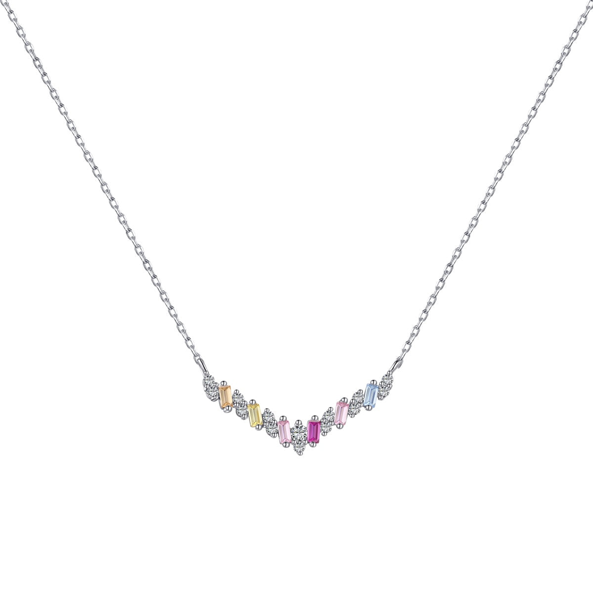 [Noble Jewelry]Dazzling Rainbow Necklace