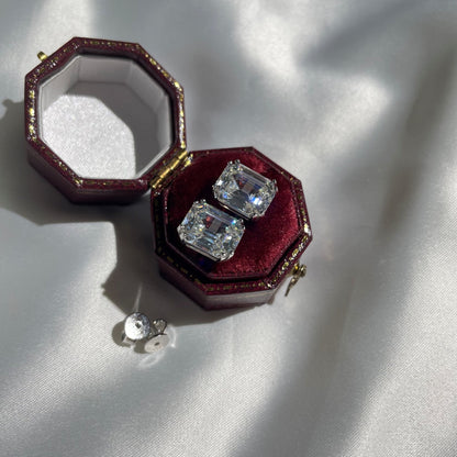 [Noble Jewelry]Dazzling Square Shape Earrings