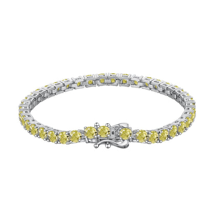 [Noble Jewelry]Ornate Dazzling Round Cut Tennis Bracelet