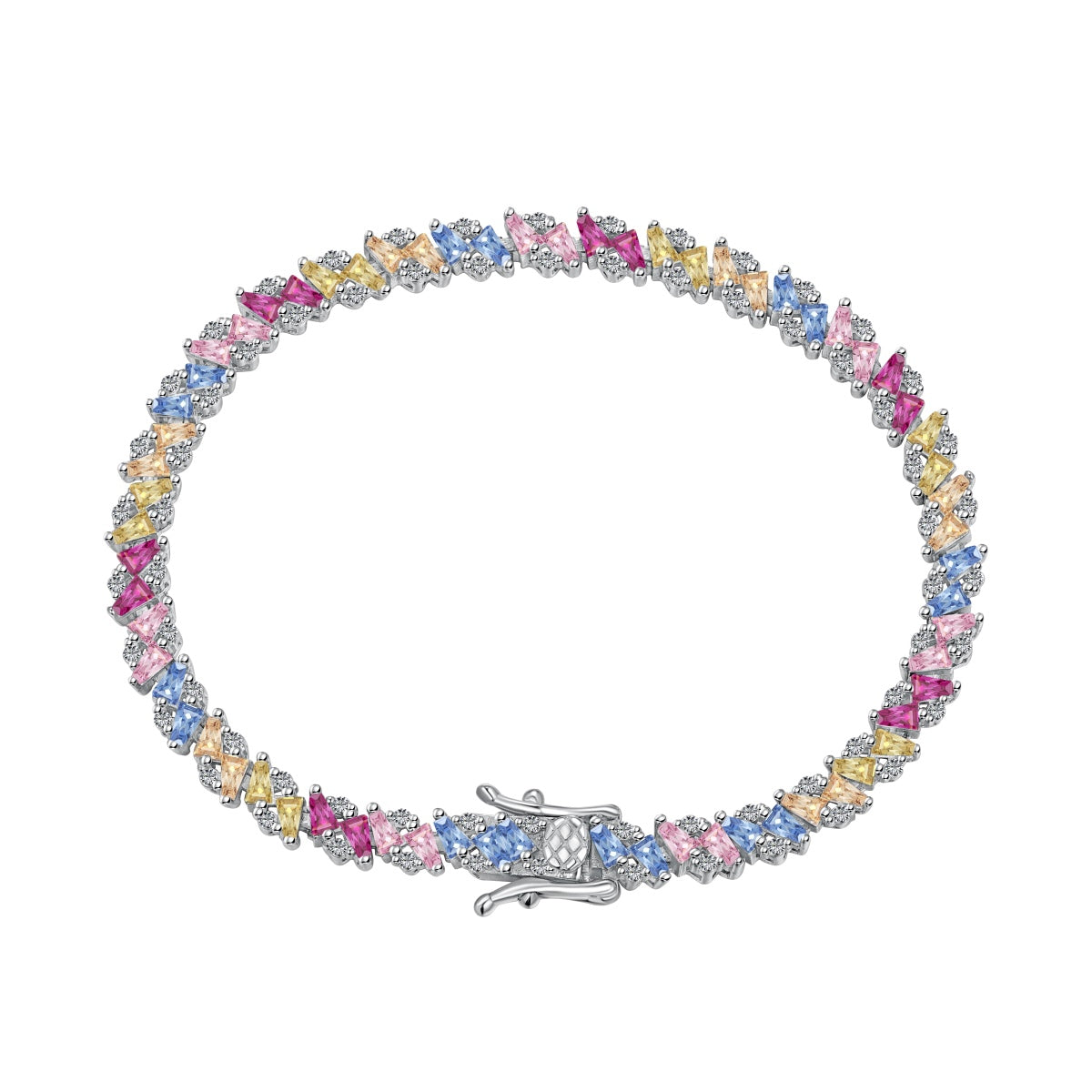 [Noble Jewelry]Ornate Sparkling Multi Cut Party Bracelet