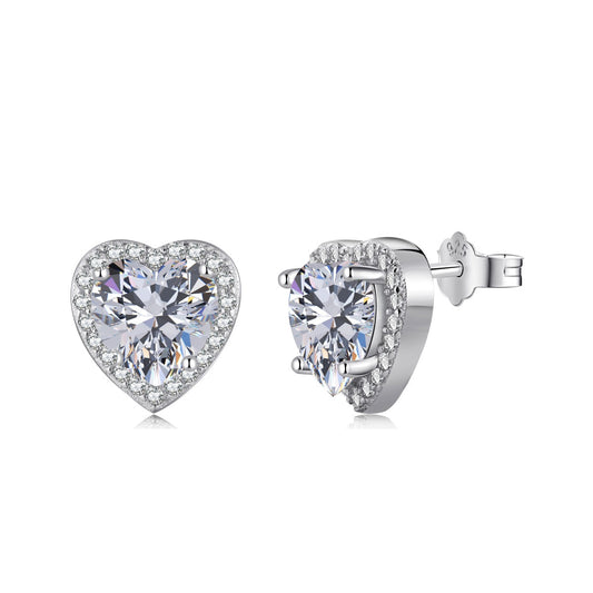 [Noble Jewelry]Sparkling Heart Shape Lover Earrings