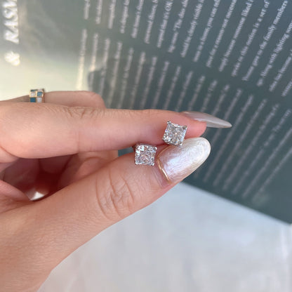 [Noble Jewelry]1.0 Carat Radiant Princess Cut Wedding Earrings