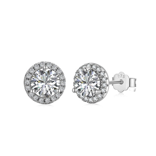 [Noble Jewelry]Classic Princess Round Shape Earrings