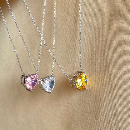 [Noble Jewelry]6.0 carat Radiant Heart Shape Necklace