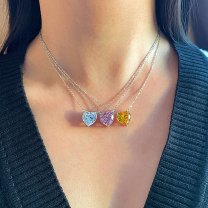 [Noble Jewelry]6.0 carat Radiant Heart Shape Necklace