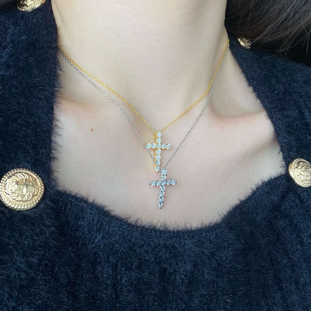 [Noble Jewelry]Unique Cross Shape Necklace