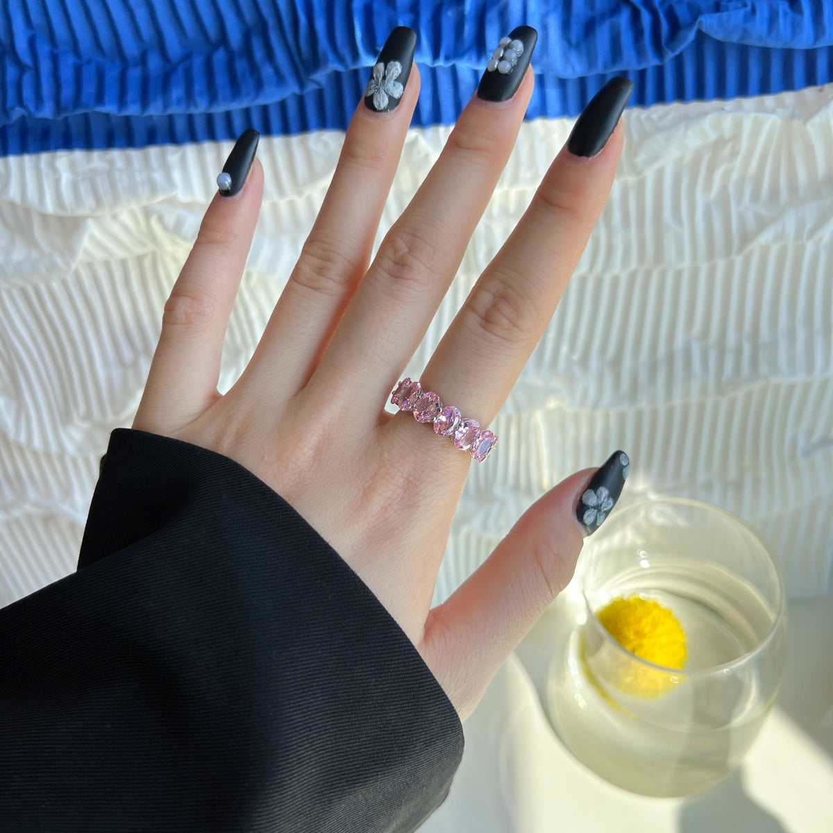 [Noble Jewelry]Dainty Elongated Cushion Cut Tennis Ring