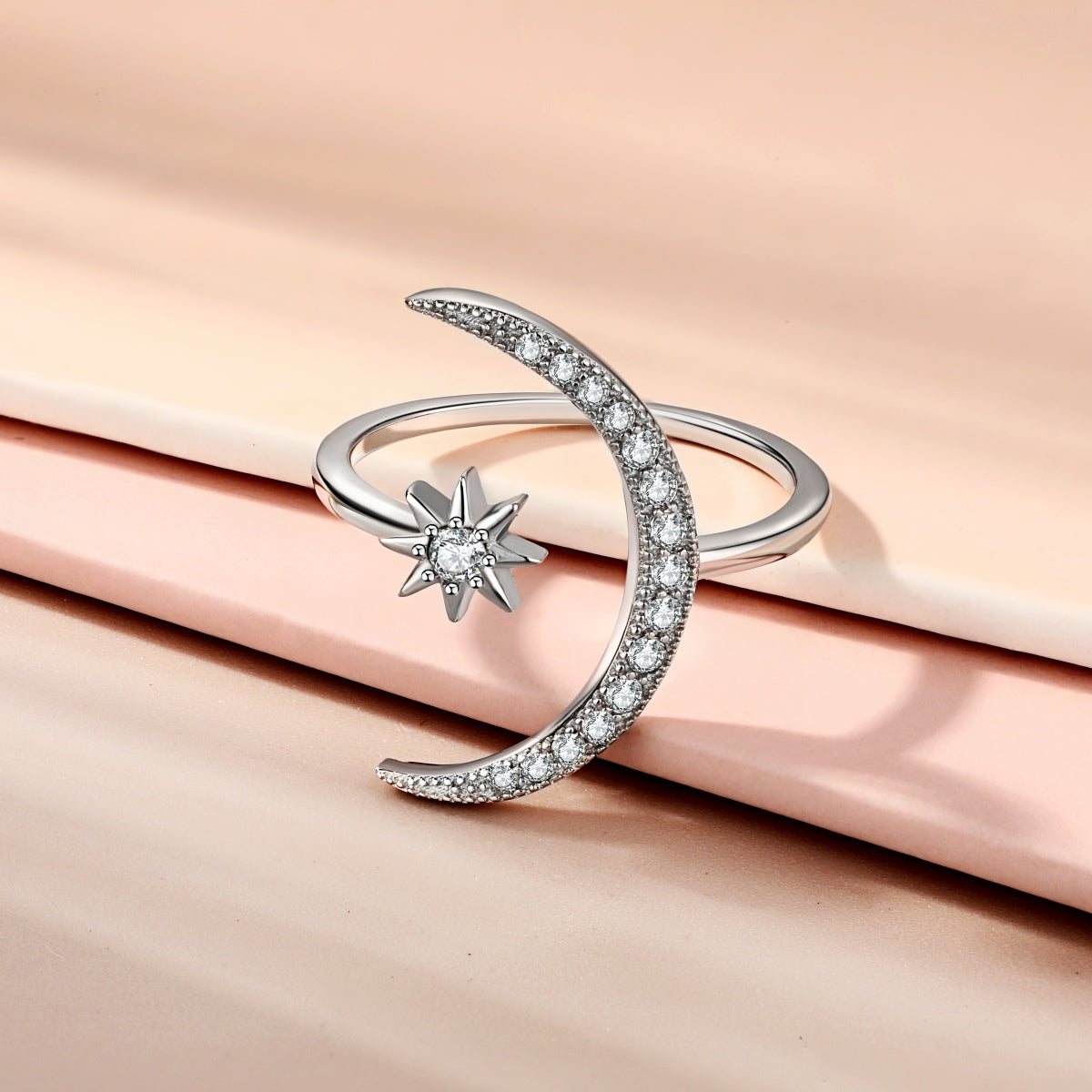 [Noble Jewelry]Eternity Moon & Star Ring