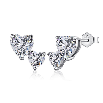 [Noble Jewelry]Double Heart-Shape Classic Princess Style Earrings