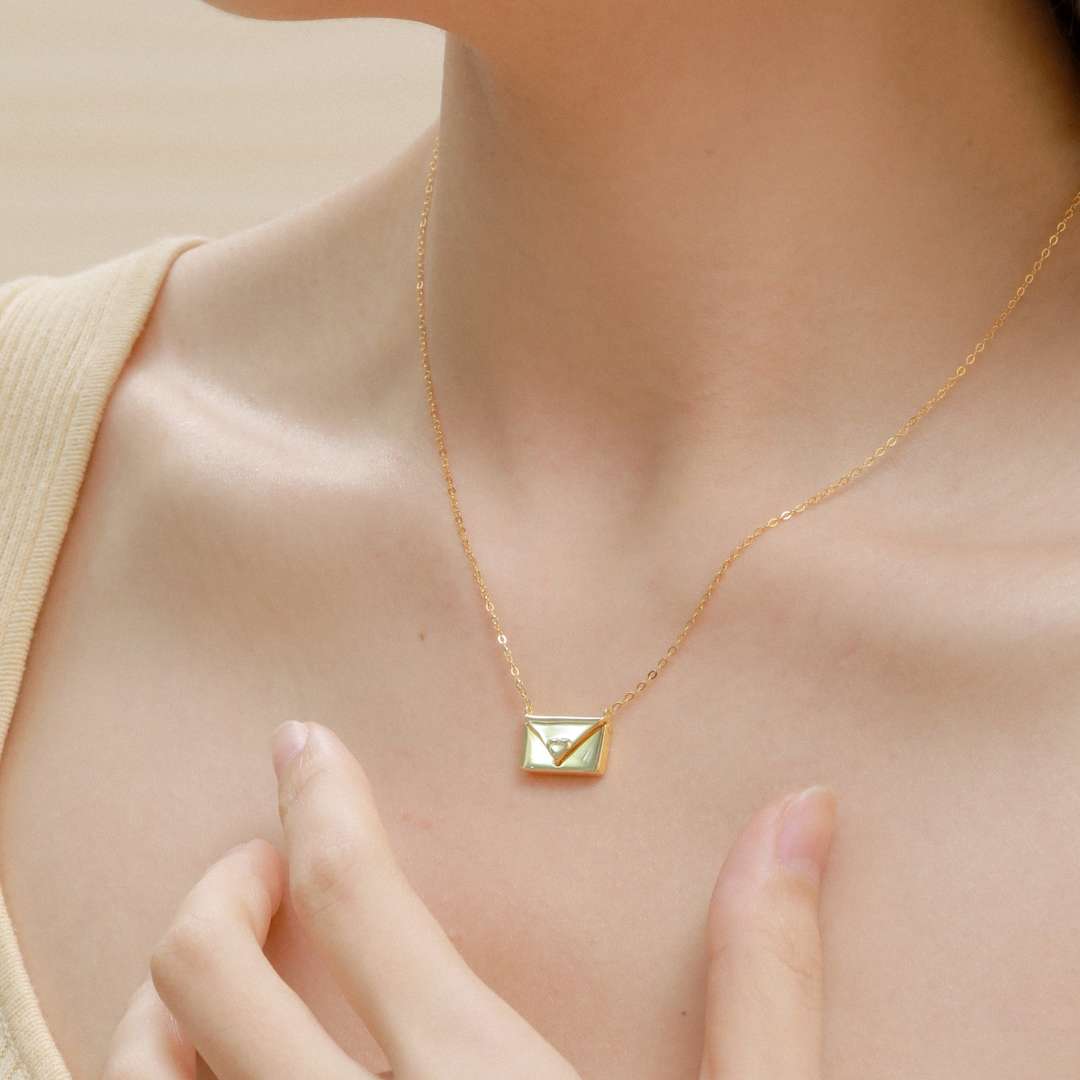 [Noble Jewelry]Envelope Heart Shape Mother's Day Necklace