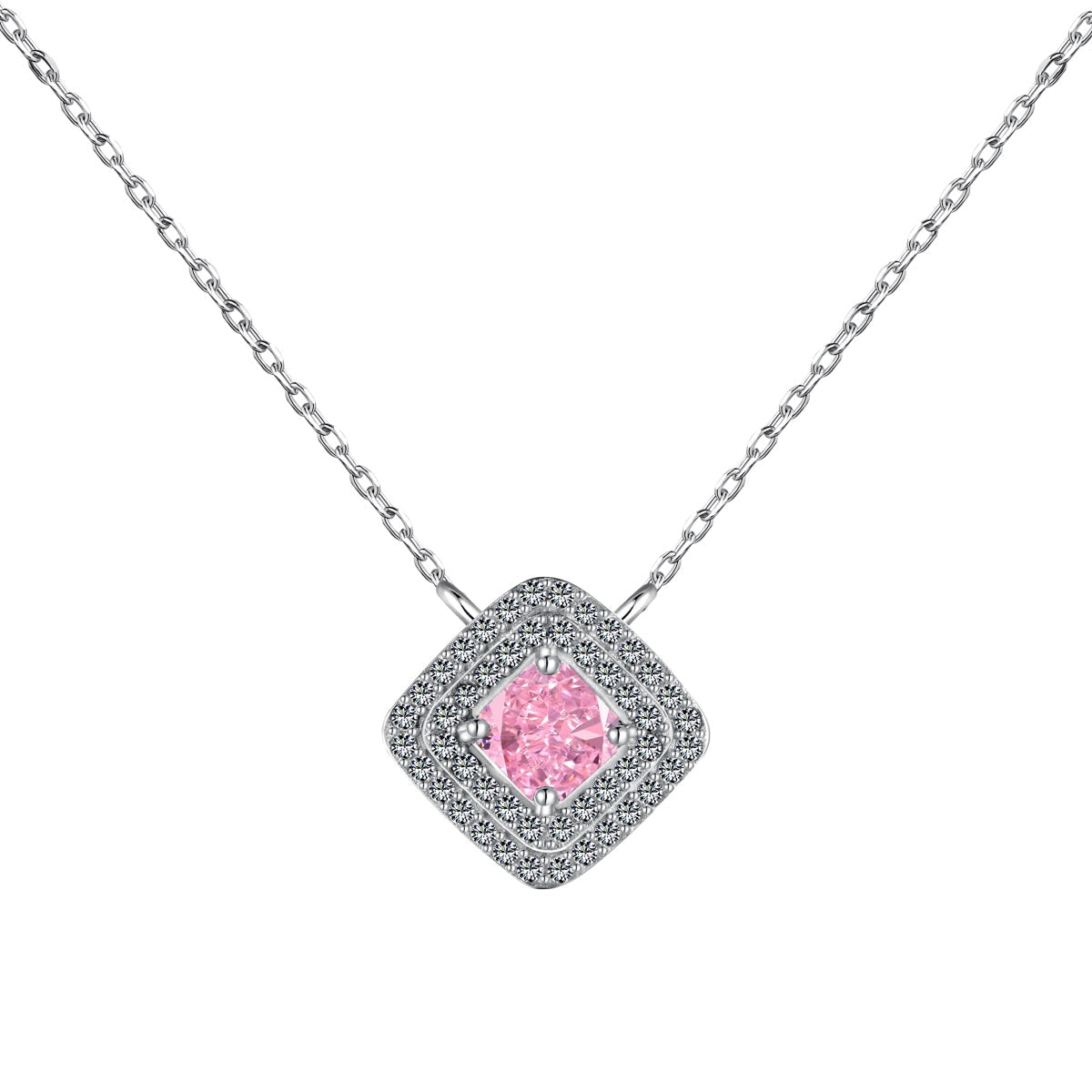 [Noble Jewelry]Sparkling Asscher Cut Necklace