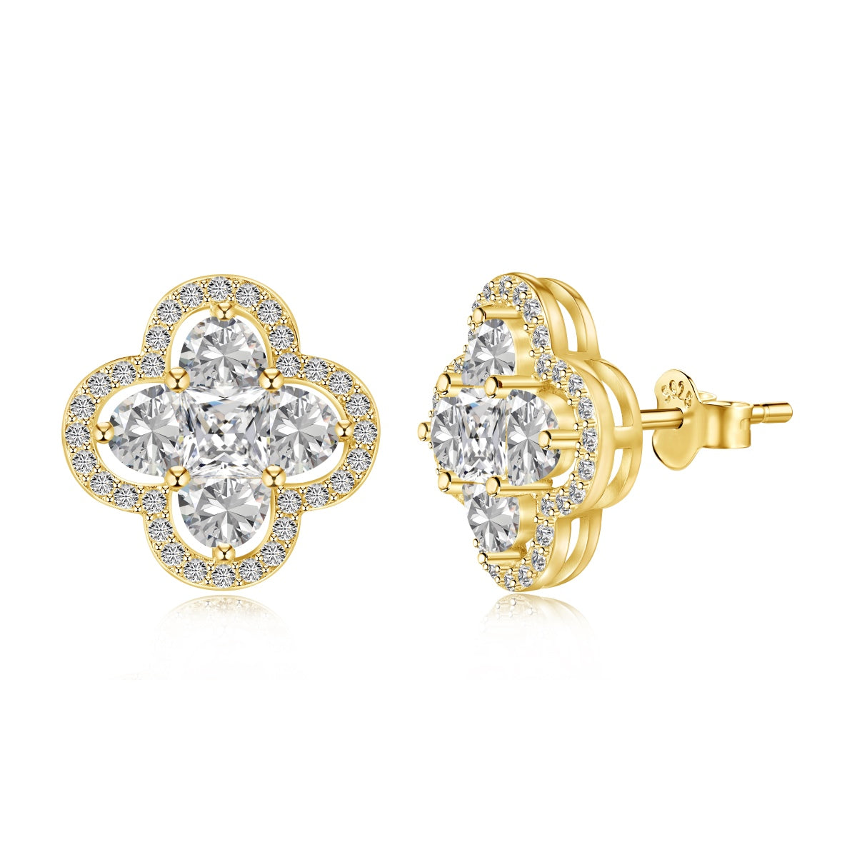 [Noble Jewelry]Lucky Four-Leaf Clover Exquisite Earrings