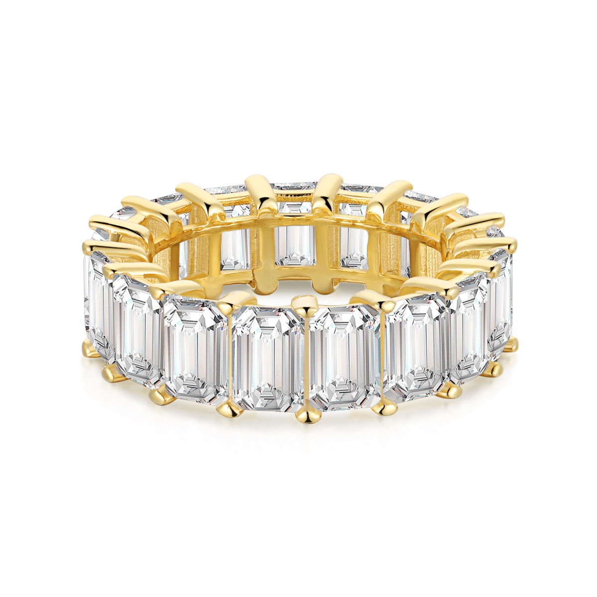 [Noble Jewelry]0.75 Carat Elegant Emerald Cut Tennis Ring