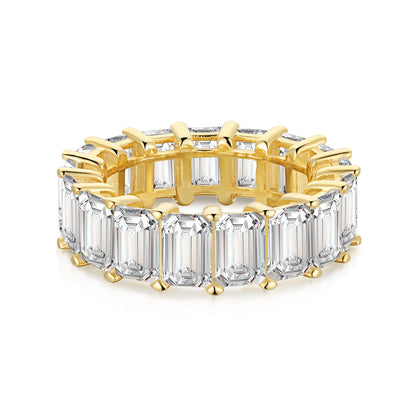 [Noble Jewelry]0.75 Carat Elegant Emerald Cut Tennis Ring