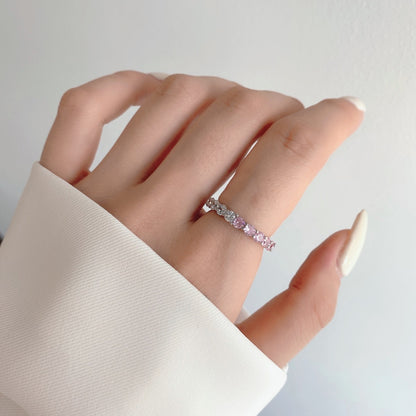 [Noble Jewelry]Sparkling Round Cut Tennis Ring