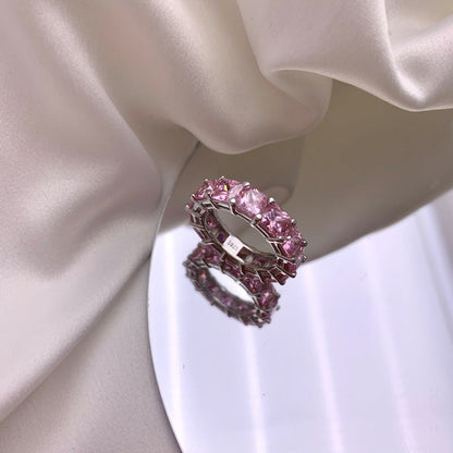 [Noble Jewelry]Elegant Princess Cut Tennis Ring