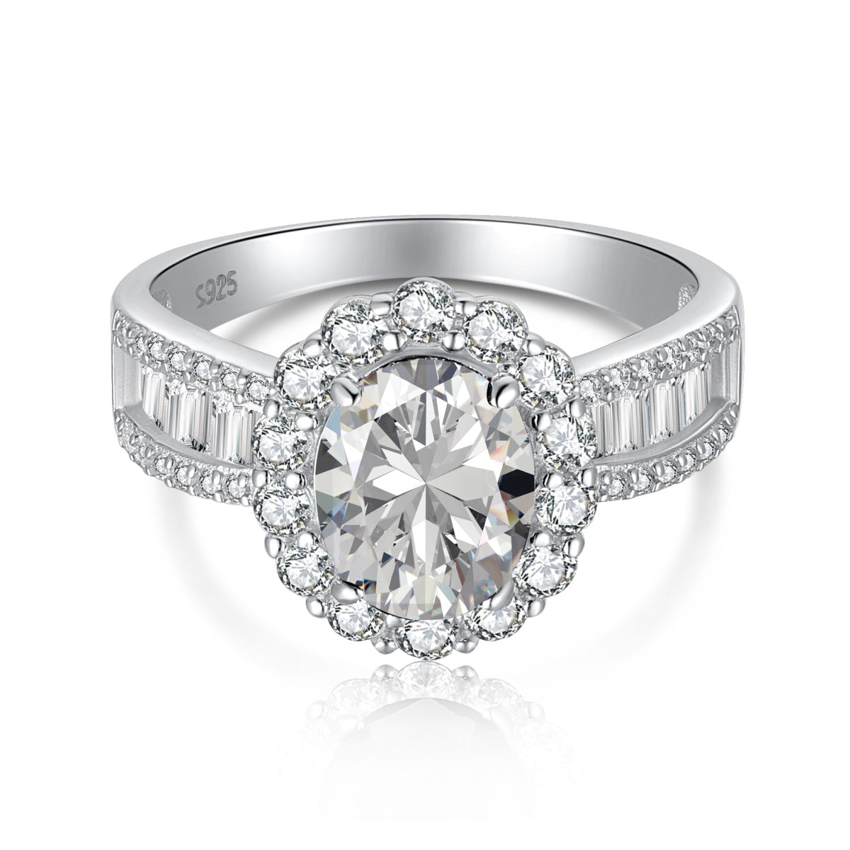 [Noble Jewelry]1.5 Carat Dazzling Charming Oval Cut Banquet Ring