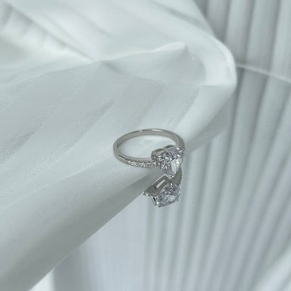 [Noble Jewelry]2.0 Carat Dazzling Lustrous Heart Cut Lover Ring