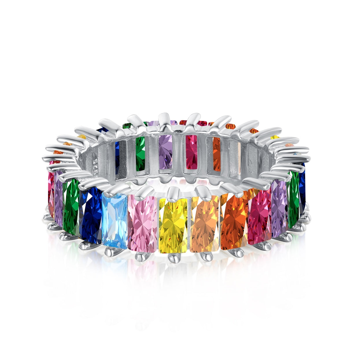 [Noble Jewelry]Unique Colorful Radiant Cut RIng