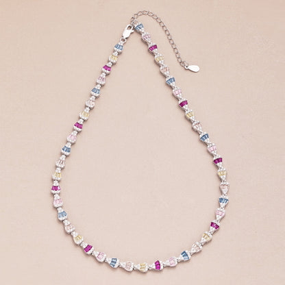 [Noble Jewelry]Radiant Colorful Rainbow Necklace