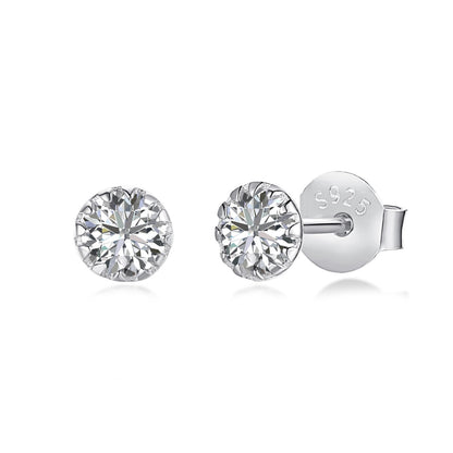 [Noble Jewelry]Sparkling Colorful Round Shape Earrings