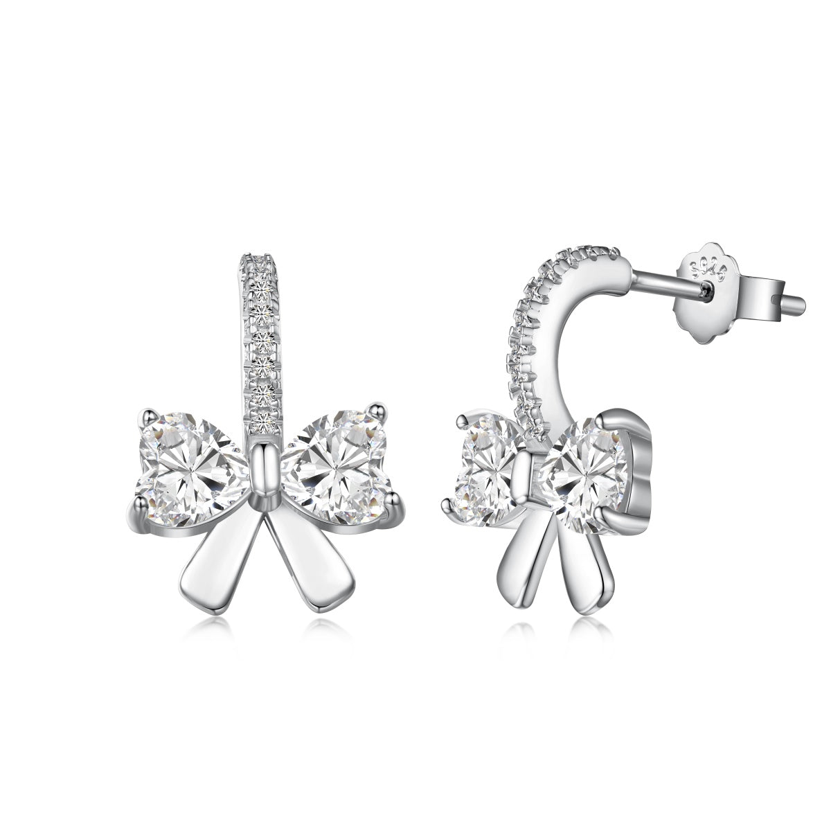 [Noble Jewelry]Exquisite Earrings With Heart-Shaped Bow Design