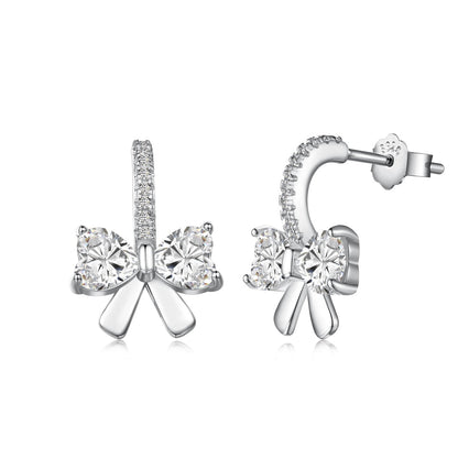 [Noble Jewelry]Exquisite Earrings With Heart-Shaped Bow Design