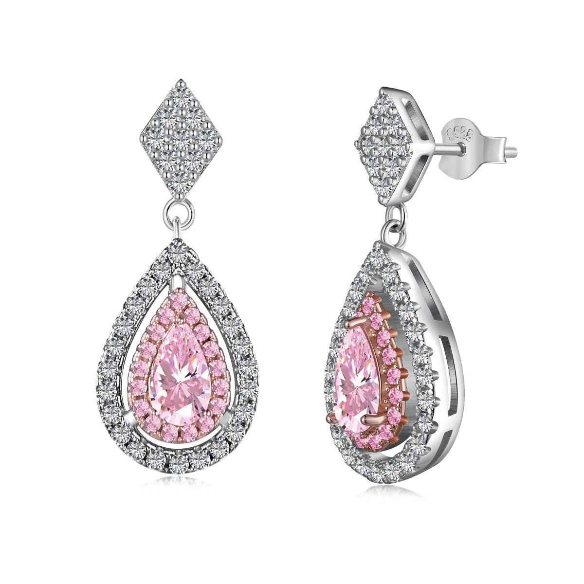 [Noble Jewelry]Ornate Delicate Water Drop Shape Banquet Earrings