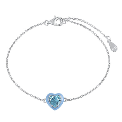 [Noble Jewelry]Sparkling Romantic Heart Shape Lover Bracelet