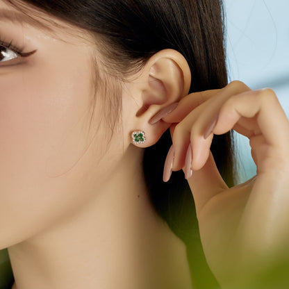 [Noble Jewelry]Four-Leaf Clover Flower Shaped Earrings