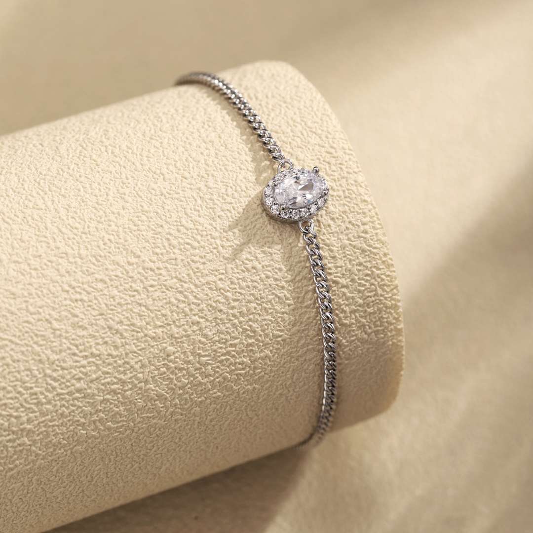 [Noble Jewelry]Exquisite Oval Shape Bracelet