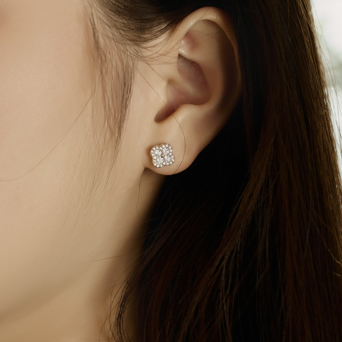 [Noble Jewelry]Four-Leaf Clover Flower Shaped Earrings