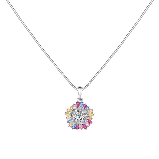 [Noble Jewelry]Charming Flower Colorful Necklace